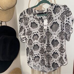 New York & Company Snake Print Blouse